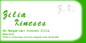 zilia kincses business card